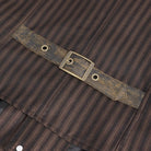 DEVIL FASHION Men's Gothic Striped Faux Leather Splice Coffee Vest