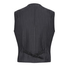 DEVIL FASHION Men's Gothic Striped Faux Leather Splice Vest