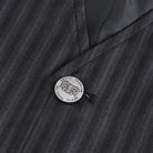 DEVIL FASHION Men's Gothic Striped Faux Leather Splice Vest