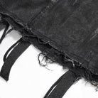 DEVIL FASHION Men's Gothic Studded Lace-up Distressed Vest