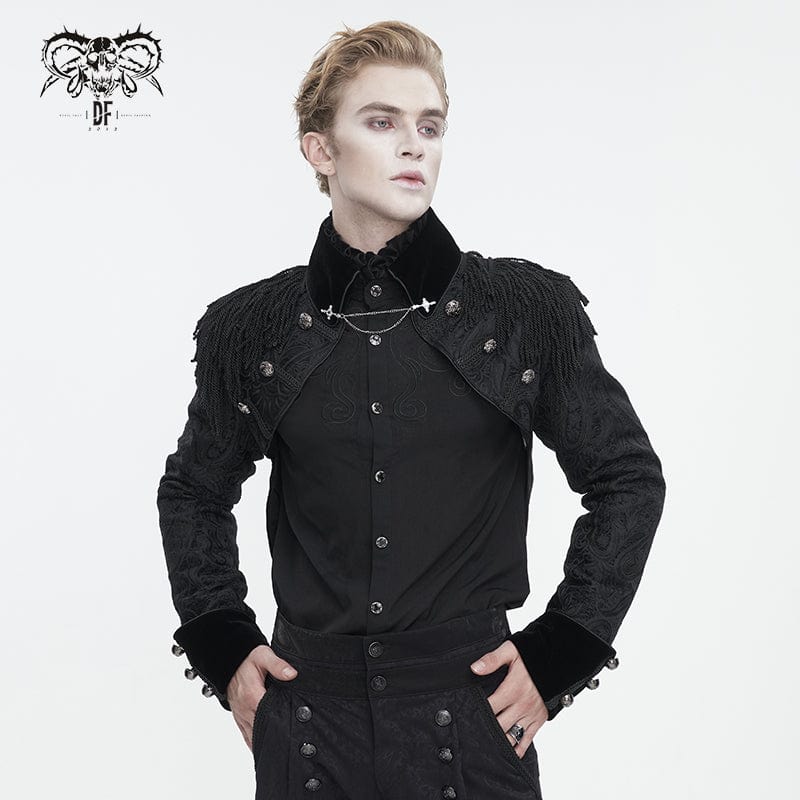 DEVIL FASHION Herren Gothic Quasten Schwalbenschwanzjacke