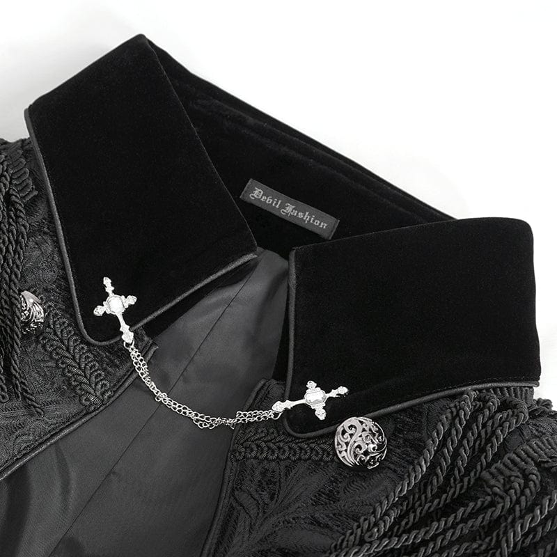 DEVIL FASHION Herren Gothic Quasten Schwalbenschwanzjacke