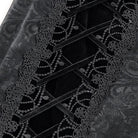 DEVIL FASHION Men's Gothic Velvet Splice Lace-up Cross Pants Black