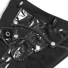 DEVIL FASHION Men's Punk Armor Patent Leather Splice Pants