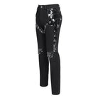 DEVIL FASHION Men's Punk Armor Patent Leather Splice Pants