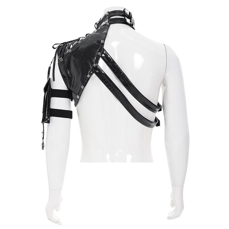 DEVIL FASHION Men's Punk Asymmetric Buckle-up Straps Body Harness