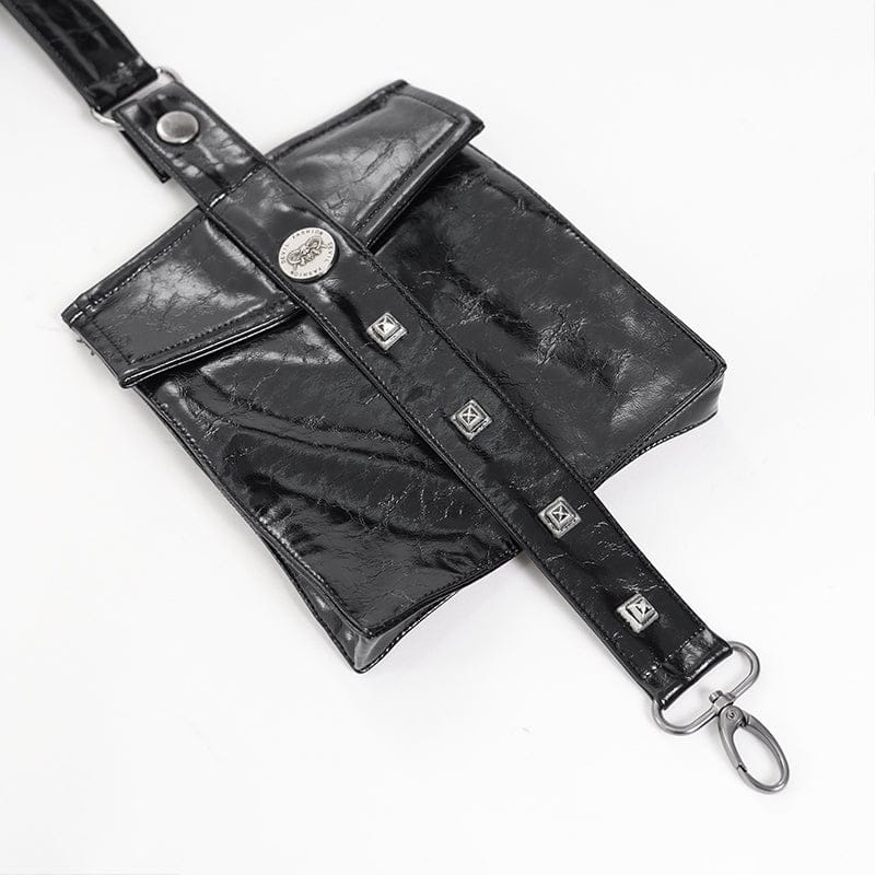 DEVIL FASHION Men's Punk Asymmetric Buckle-up Straps Body Harness