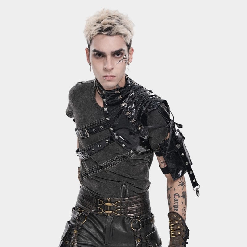 DEVIL FASHION Men's Punk Asymmetric Buckle-up Straps Body Harness