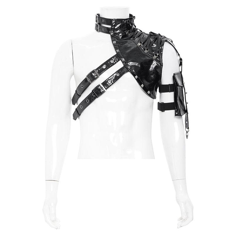 DEVIL FASHION Men's Punk Asymmetric Buckle-up Straps Body Harness