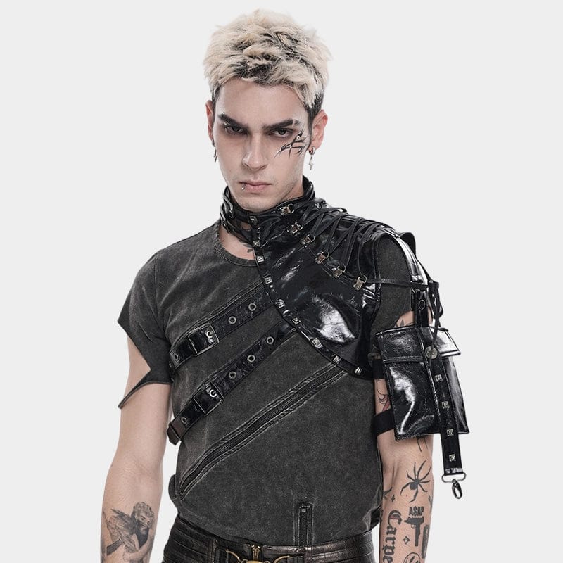 DEVIL FASHION Men's Punk Asymmetric Buckle-up Straps Body Harness