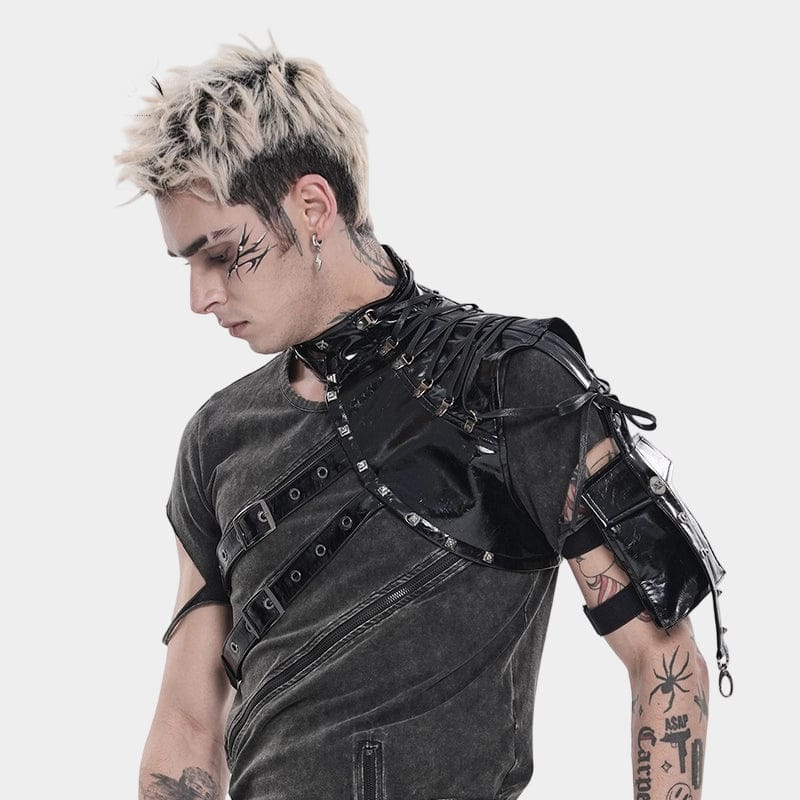 DEVIL FASHION Men's Punk Asymmetric Buckle-up Straps Body Harness