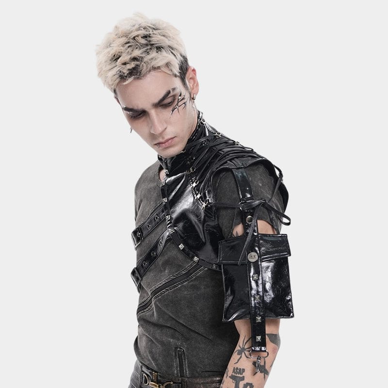 DEVIL FASHION Men's Punk Asymmetric Buckle-up Straps Body Harness