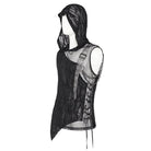 DEVIL FASHION Men's Punk Asymmetric Chained Hooded Tank Top
