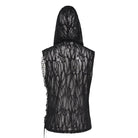 DEVIL FASHION Men's Punk Asymmetric Chained Hooded Tank Top