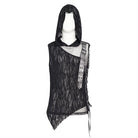 DEVIL FASHION Men's Punk Asymmetric Chained Hooded Tank Top