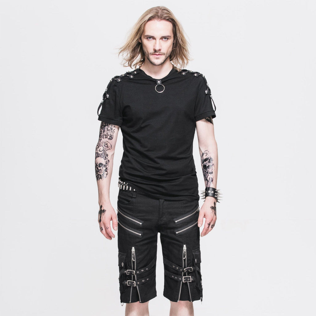 DEVIL FASHION Men's Punk Bermuda Shorts