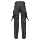 DEVIL FASHION Men's Punk Big Pockets Eyelet & Rivet Pants with Detachable Legs