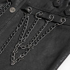 DEVIL FASHION Men's Punk Buckle Strap Chained Shirt