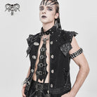 DEVIL FASHION Men's Punk Buckle Strap Ring&Chain Necktie Choker