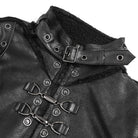 DEVIL FASHION Men's Punk Buckle-up Stand Collar Studded Coat