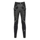 DEVIL FASHION Men's Punk Buckle-up Strap Ripped Pants