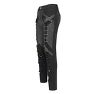 DEVIL FASHION Men's Punk Buckle-up Strap Ripped Pants