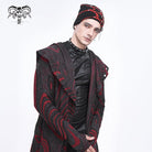 DEVIL FASHION Men's Punk Contrast Color Spider Web Knitted Beanie Red