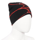 DEVIL FASHION Men's Punk Contrast Color Spider Web Knitted Beanie Red
