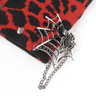 DEVIL FASHION Men's Punk Contrast Color Spider Web Knitted Beanie Red