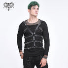 Мужская портупея DEVIL FASHION из искусственной кожи с перекрещивающимися пряжками в стиле панк