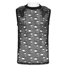 DEVIL FASHION Men's Punk Cut-out Chained Mesh Tank Top