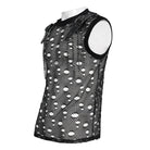 DEVIL FASHION Men's Punk Cut-out Chained Mesh Tank Top