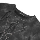 DEVIL FASHION Men's Punk Cutout Rivets Chained Shirt