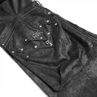 DEVIL FASHION Men's Punk D-ring Buckle Big Pockets Flared Trousers