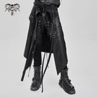 DEVIL FASHION Men's Punk D-ring Multi-zippered Buckle-up Skirt