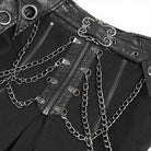 DEVIL FASHION Men's Punk Eyelet Buckle-up Chained Skirt