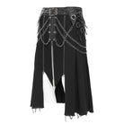 DEVIL FASHION Men's Punk Eyelet Buckle-up Chained Skirt