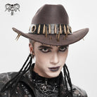 DEVIL FASHION Men's Punk Eyelet Bullet Rivet Hat