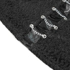 DEVIL FASHION Men's Punk Eyelet Chained Faux Leather Splice Shirt