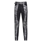 DEVIL FASHION Men's Punk Eyelet Layered Patchwork Pants