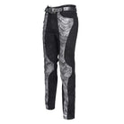 DEVIL FASHION Men's Punk Eyelet Layered Patchwork Pants