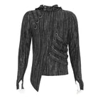 DEVIL FASHION Men's Punk Eyelet Strap Irregular Hoodie