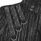 DEVIL FASHION Men's Punk Eyelet Strap Irregular Hoodie