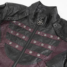 DEVIL FASHION Men's Punk Eyelet Strappy Zip Coat Black-Red