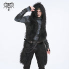 DEVIL FASHION Men's Punk Faux Fur Scarf with Hood