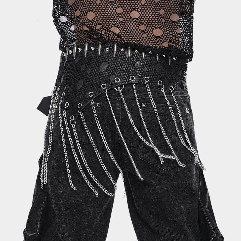 DEVIL FASHION Men's Punk Irregular Chains Belt