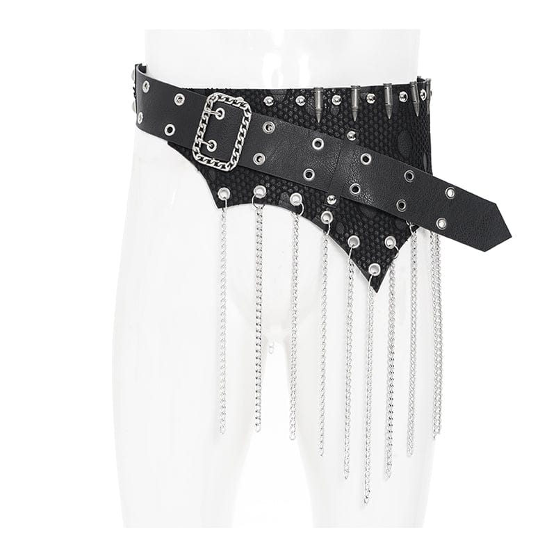 DEVIL FASHION Men's Punk Irregular Chains Belt