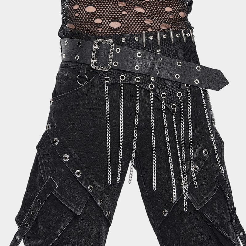 DEVIL FASHION Men's Punk Irregular Chains Belt