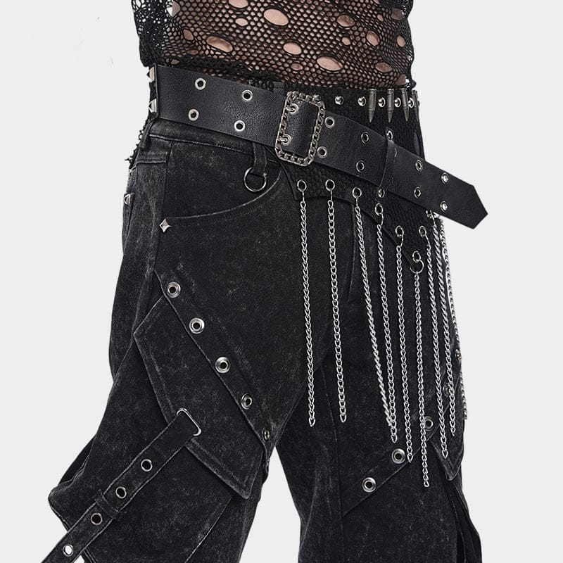 DEVIL FASHION Men's Punk Irregular Chains Belt
