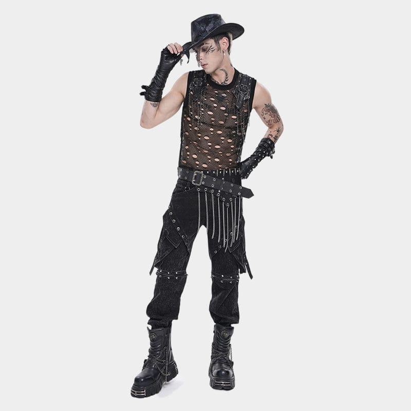 DEVIL FASHION Men's Punk Irregular Chains Belt